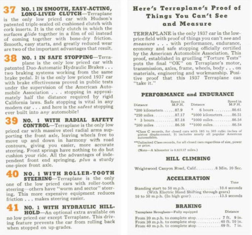 1937 Hudson Terraplane Number 1 Car Booklet Page 4